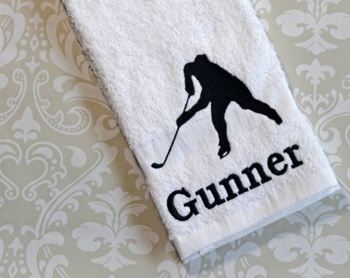 Personalized Hockey Player Towel #2 STH2 // Hockey Gifts // Team Gift // Coach Gift // Mom Gift // Hockey Player// Personalized Gift
