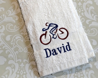 Personalized Cyclist Towel ST0122 // Cycling // Christmas Gift // Gift for Men // Bicycle Gifts // Father's Day // Bike// Personalized Gift