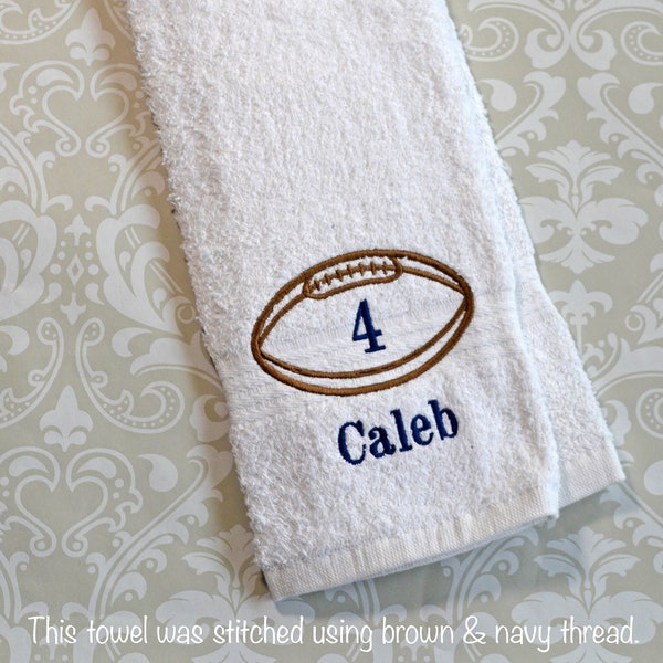 Personalized Football Towel #2  ST0071 //Football Coach Gift // Football Player Gift // Team Gift // Football Mom// Personalized Gift