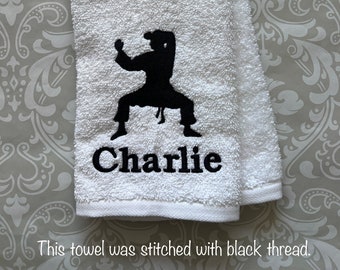 Personalized Karate Towel, Embroidered Martial Arts Gift