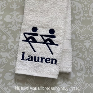 Personalized Rowing Towel - Double  ST091 // Rower Gift // Rowing // Crew // Team Gift // Rowing Gift // Coach Gift// Personalized Gift