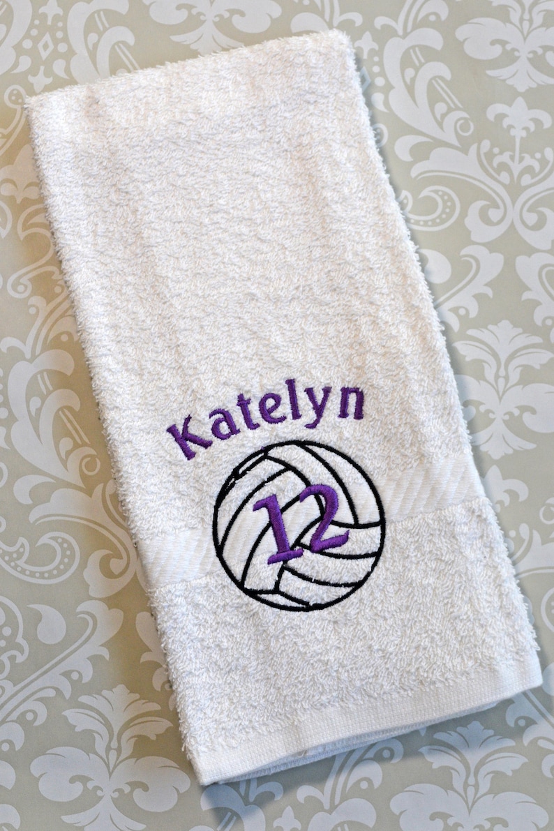 Personalized Volleyball Towel ST0019 // Volleyball Gifts // Etsy