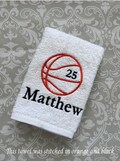 Personalized Basketball Towel, Embroidered Name & Number