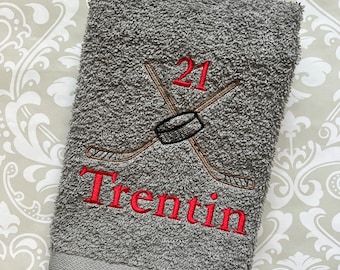 Personalized Hockey Towel: Embroidered Team Gift