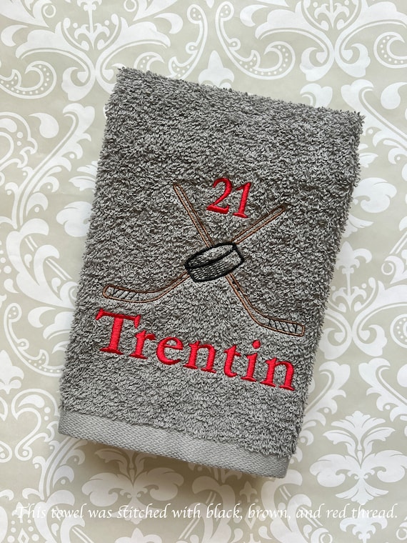 Personalized Hockey Towel: Embroidered Team Gift