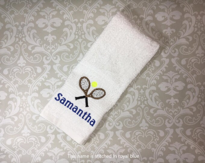 Tennis Towel Personalized // Tennis Gifts // Monogrammed // Tennis Gifts for Women // Tennis Gifts for Men // Tennis Coach