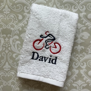 Personalized Bicycle Towel ST0122 // Cycling // Christmas Gift // Gift for Men  // Father&#39;s Day // Bike // Personalized Gift