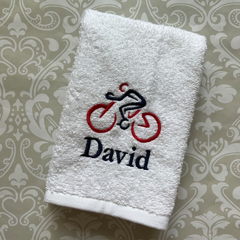 🎁Buy 2 FREE SHIPPING🎁 Personalized Cyclist Towel // Cycling // Christmas Gift // Gift for Men // Bicycle Gifts // Father&#39;s Day // Bike// Personalized Gift
