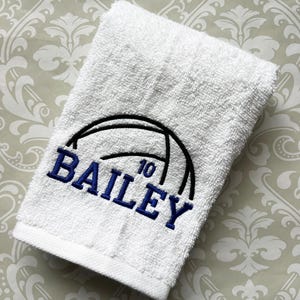 Personalized Volleyball Towel, Embroidered Name, Team Gift