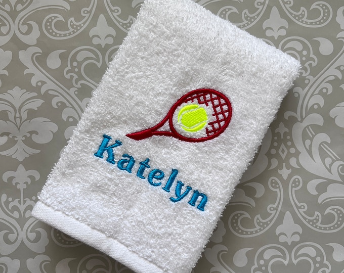 Personalized Tennis Towel #2 ST0142 //Tennis Gifts // monogrammed // Tennis Gifts for Women // Tennis Team Gifts// Personalized Gift