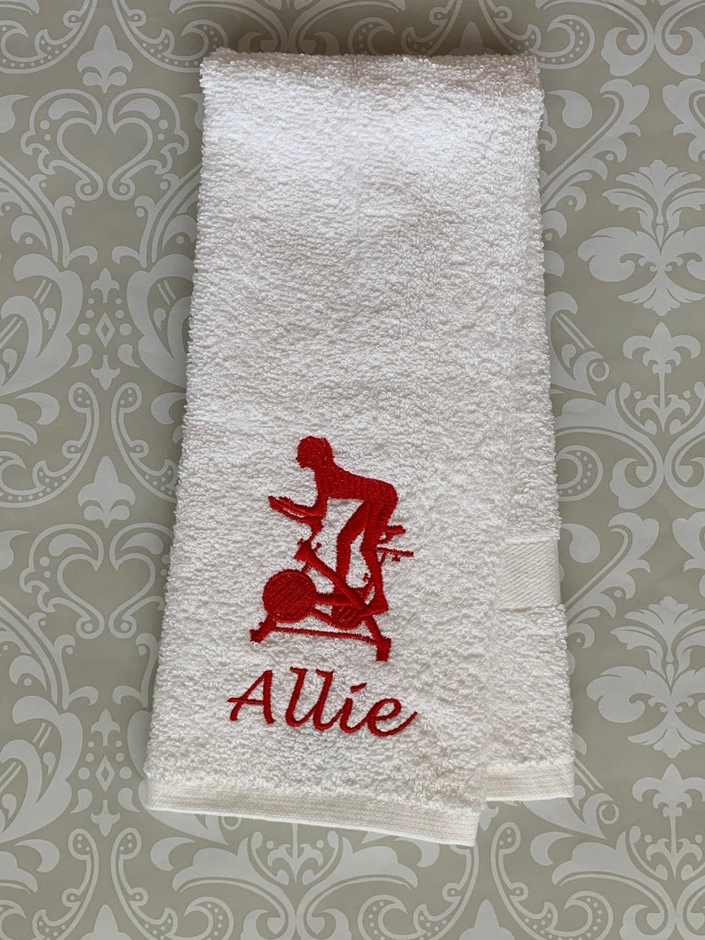 Personalized Indoor Cycling Towel STIC1 // Cycling Towel // Etsy