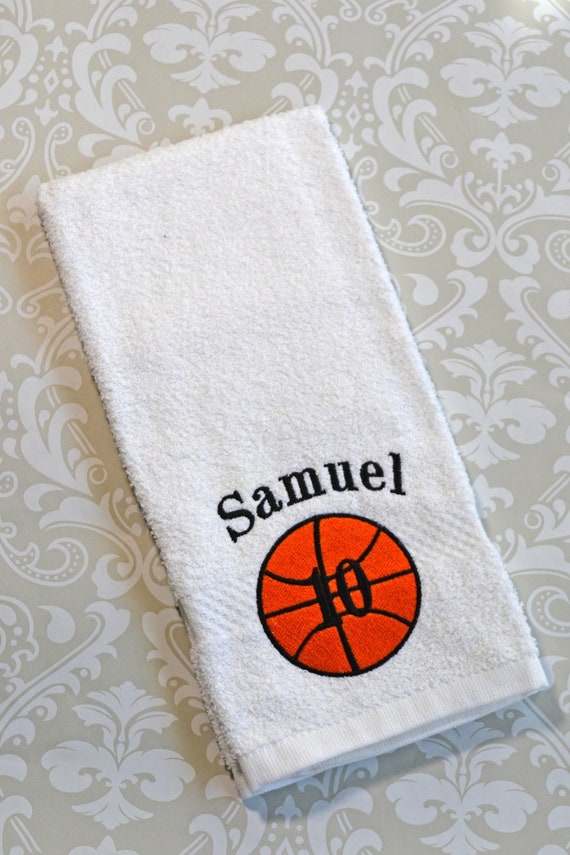Personalized Basketball Towel ST002 // Basketball Gifts // Etsy