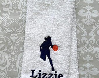 Embroidered Basketball Player Towel, Personalized Team Gift