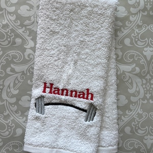 Personalized Weightlifting Towel Barbell  // Weightlifter Gift // Weightlifting // Gym Towel // Weights // Barbell // Strength