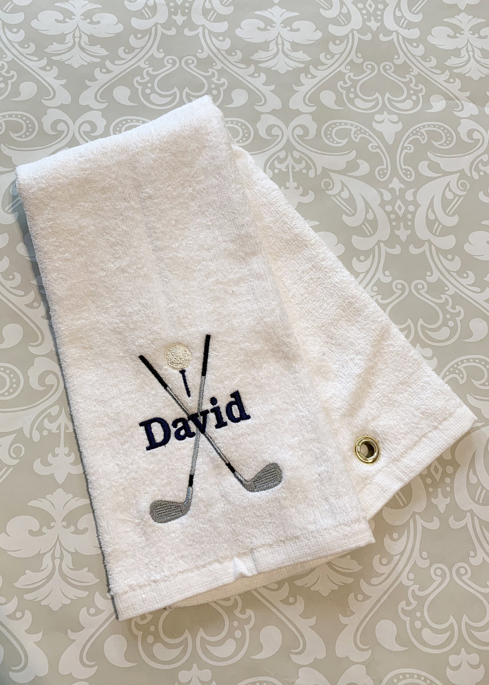 Personalized Golf Bag Towel w/ Grommet ST068 // Golf Gifts for Etsy