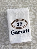 Embroidered Football Hand Towel: Personalized Team Gift