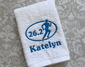 Personalized Marathon Runner Towel - STMR01 // Running // Running Gifts // Runner Marathon // Monogrammed// Personalized Gift