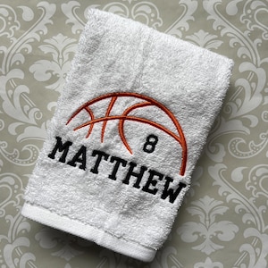 Personalized Basketball Towel, Embroidered Team Gift image 1