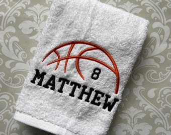 Personalized Basketball Towel, Embroidered Team Gift