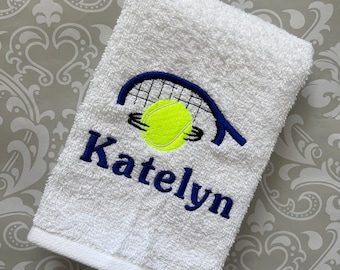 Personalized Tennis Towel: Embroidered Name, Tennis Gift