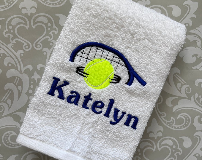 Personalized Tennis Towel #3 ST0143 //Tennis Gifts // Personalized // Tennis Gifts for Women//Tennis Team Gifts // Tennis Coach