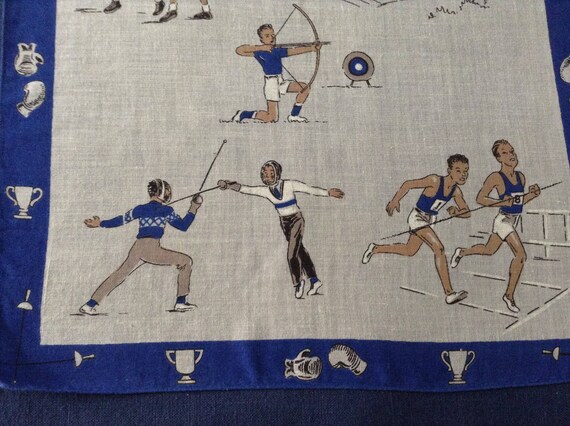 Vintage Sports Handkerchief Boxing Archery Track … - image 3