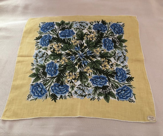 Vintage Linen Handkerchief Pure Linen Bright Flor… - image 7