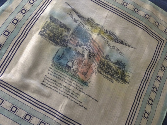 World War I Scarf The Farewell Poem C 1917 Us Soldier Off To Etsy