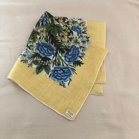 Vintage Linen Handkerchief Pure Linen Bright Flor… - image 5