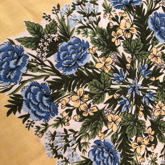 Vintage Linen Handkerchief Pure Linen Bright Flor… - image 6