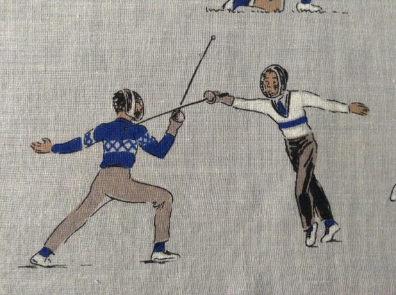 Vintage Sports Handkerchief Boxing Archery Track … - image 5