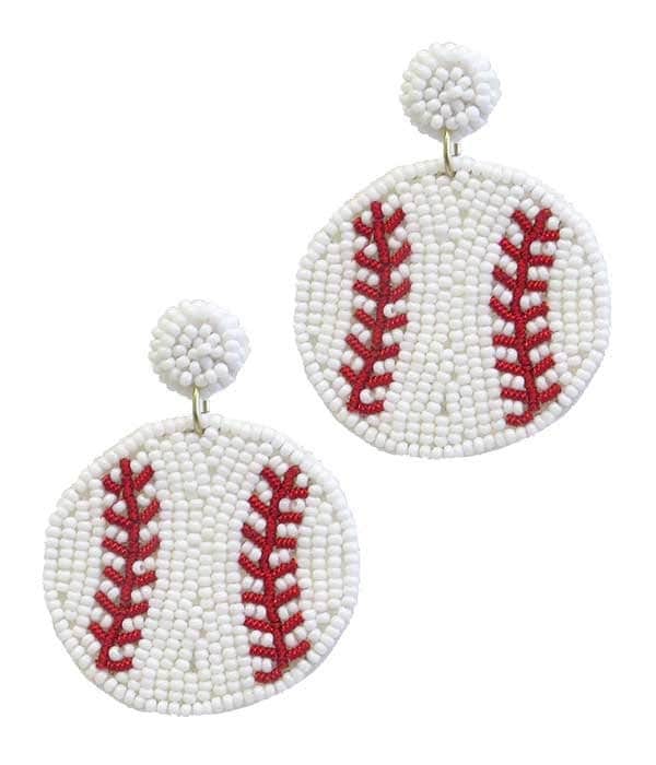 Make baseball earrings with me! #baseball #beads #earrings #with