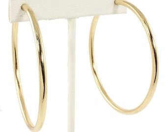 Gold Clip On Basic Hoop Earrings Lightweight Design Silver Gold 3 Sizes