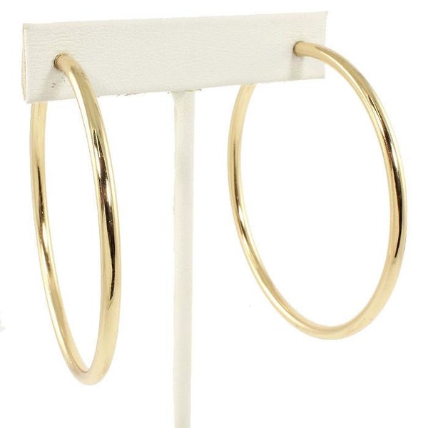 Gold Clip On Basic Hoop Earrings Lightweight Design Silver Gold 3 Sizes