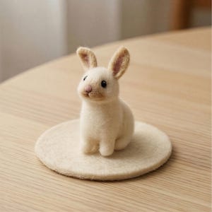 Needle Felted Mini Bunny, Small Wool Rabbit Figurine, Pocket Size Bunny Decor, Small Animal Gift image 6