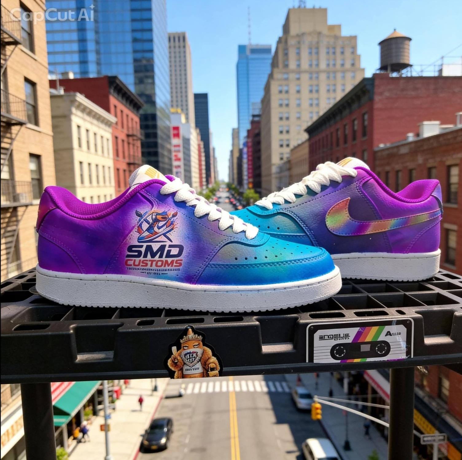 Puma Hand Painted Psychedelic Slip-On Sneakers by Damien Bart 1/1.  size 11 Custom Painted Puma Shoes - Etsy main image 4