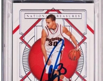2021 National Treasure Collegiate #12 Stephen Curry Signed Card AUTO 10 PSA Slab Mystery pack
