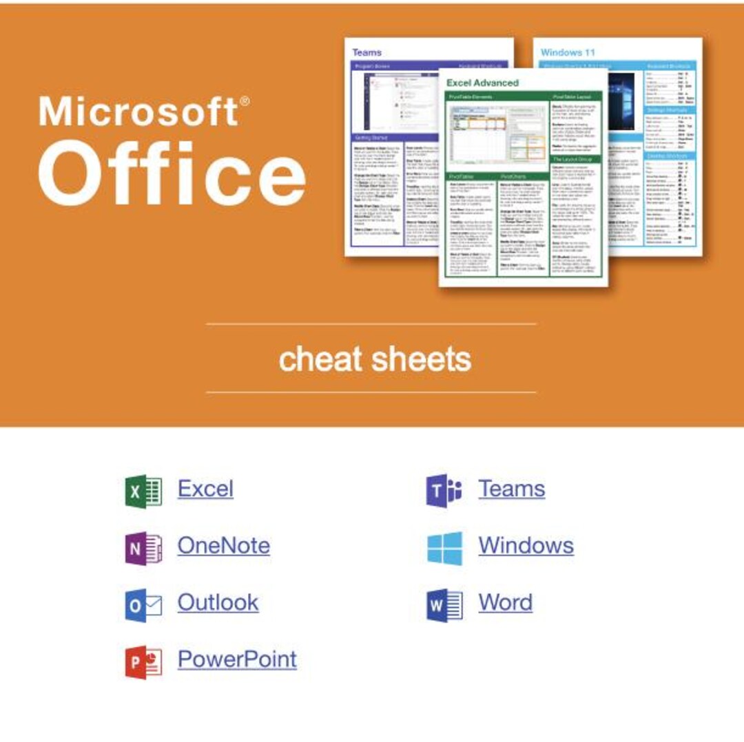 Ultimate Office Cheat Sheet Bundle – 100+ Shortcuts for Excel, Word ...