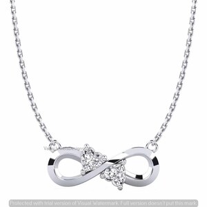 Halsband med Infinity Heart-motiv, hänge med symbol för evig kärlek, smycken i sterling 925 silver