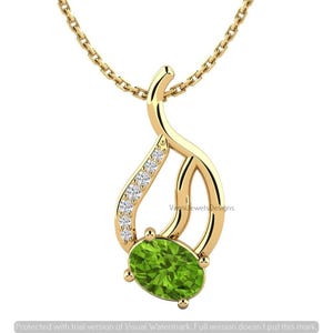 Collar con colgante de lágrima de peridoto retorcido con forma de infinito en plata de ley 925, joyería con piedra natal, regalo para ella.