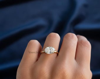 Sterling 925 Silver 6 Prong Solitaire Moissanite Engagement Ring, Minimalist Bridal Jewelry, Promise Ring