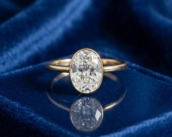 Sterling 925 Silver Solitaire Lab-Grown Moissanite Engagement Ring, Delicate Proposal Gift, Bridal Anniversary Jewelry