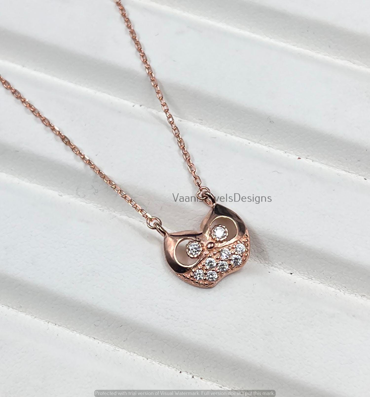 Sterling 925 Silver Minimalist Owl CZ-Diamond Pendant Necklace, Animal Lover Jewelry, Daughter Birth