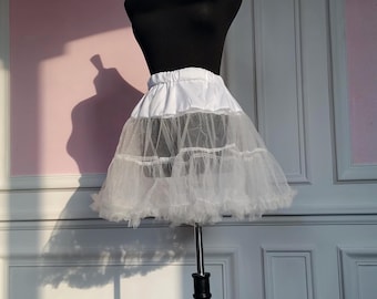Mini Full Tulle Crinoline Petticoat, Short Victorian Style Underskirt for Dresses, Girl Petticoat