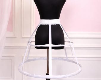 Enagua corta y voluminosa de aro blanca para mujeres y niñas, enagua de crinolina tipo jaula para vestido o falda.