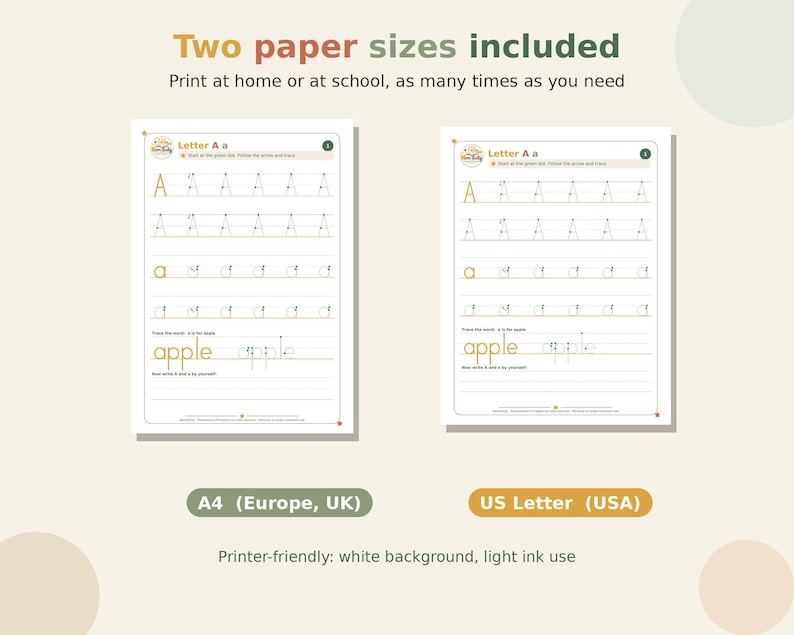 Alphabet Tracing Worksheets A-Z, ABC Handwriting Practice, Preschool ...