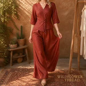 Plus Size Silk Pantsuit | Mother of Bride Outfit | Cocktail Gift for Her