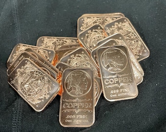 1 oz Copper Bullion Bars Full Tube of 20 Bars .999 Fine