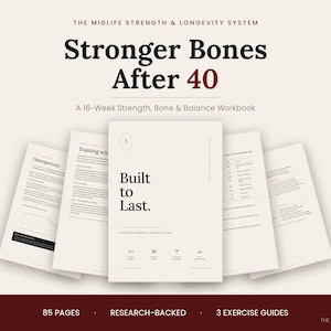 Strength Training for Women Over 40 | Bone Health & Osteopenia Workout Plan | Menopause Exercise Workbook | Printable PDF