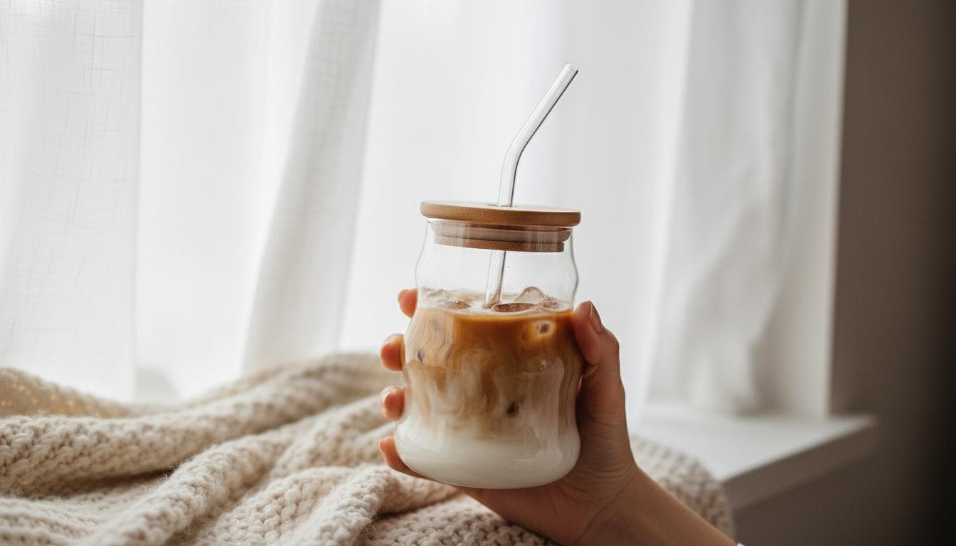 Iced coffee glass